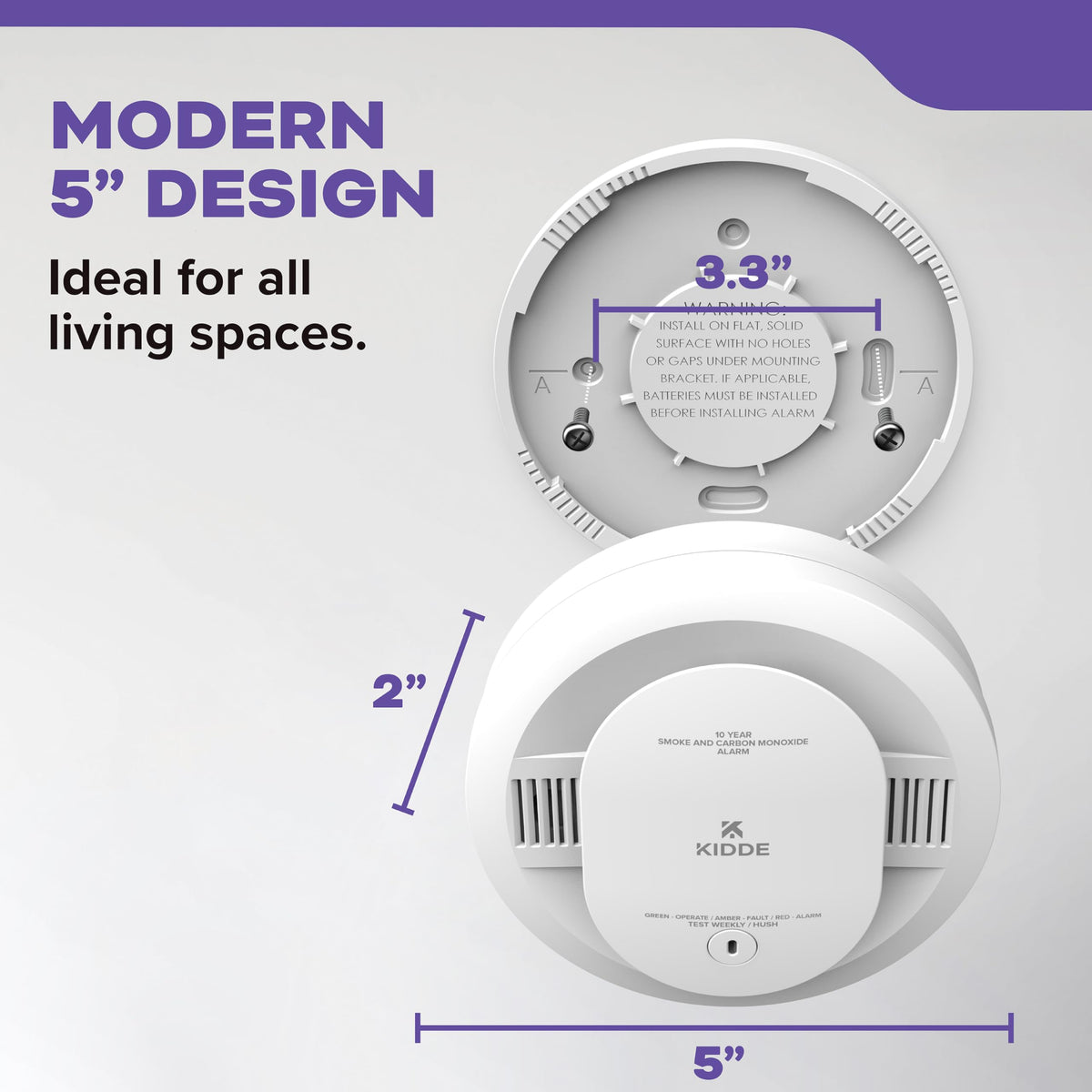 Smoke & Carbon Monoxide Detector, 10-Year Battery, 2 Pack F804383