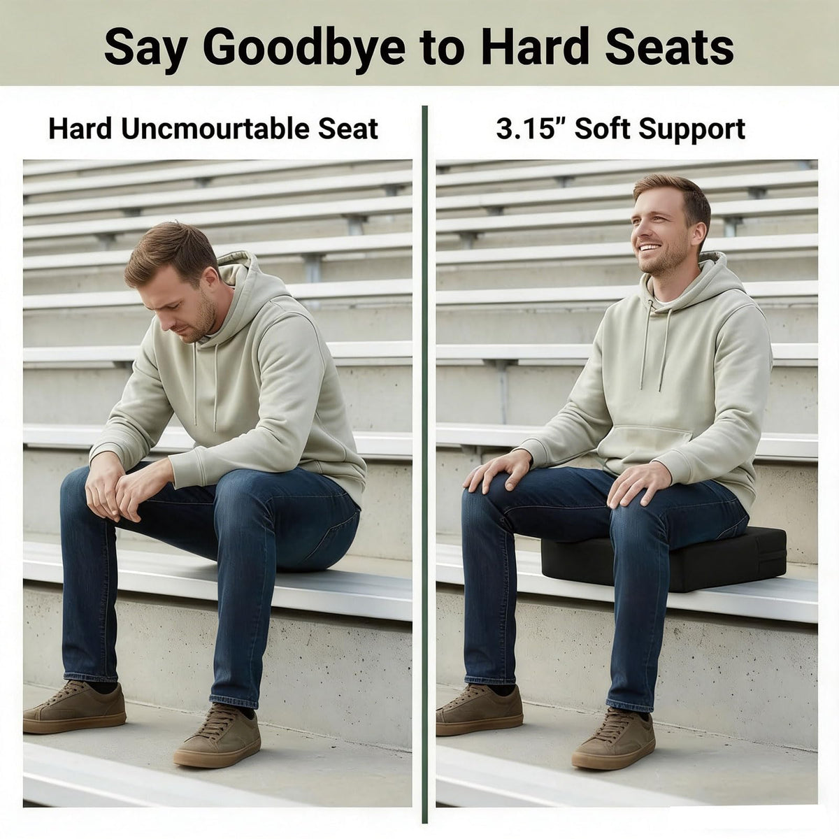 3.15 Inches Thick Portable Waterproof Stadium Seat Cushion W239508