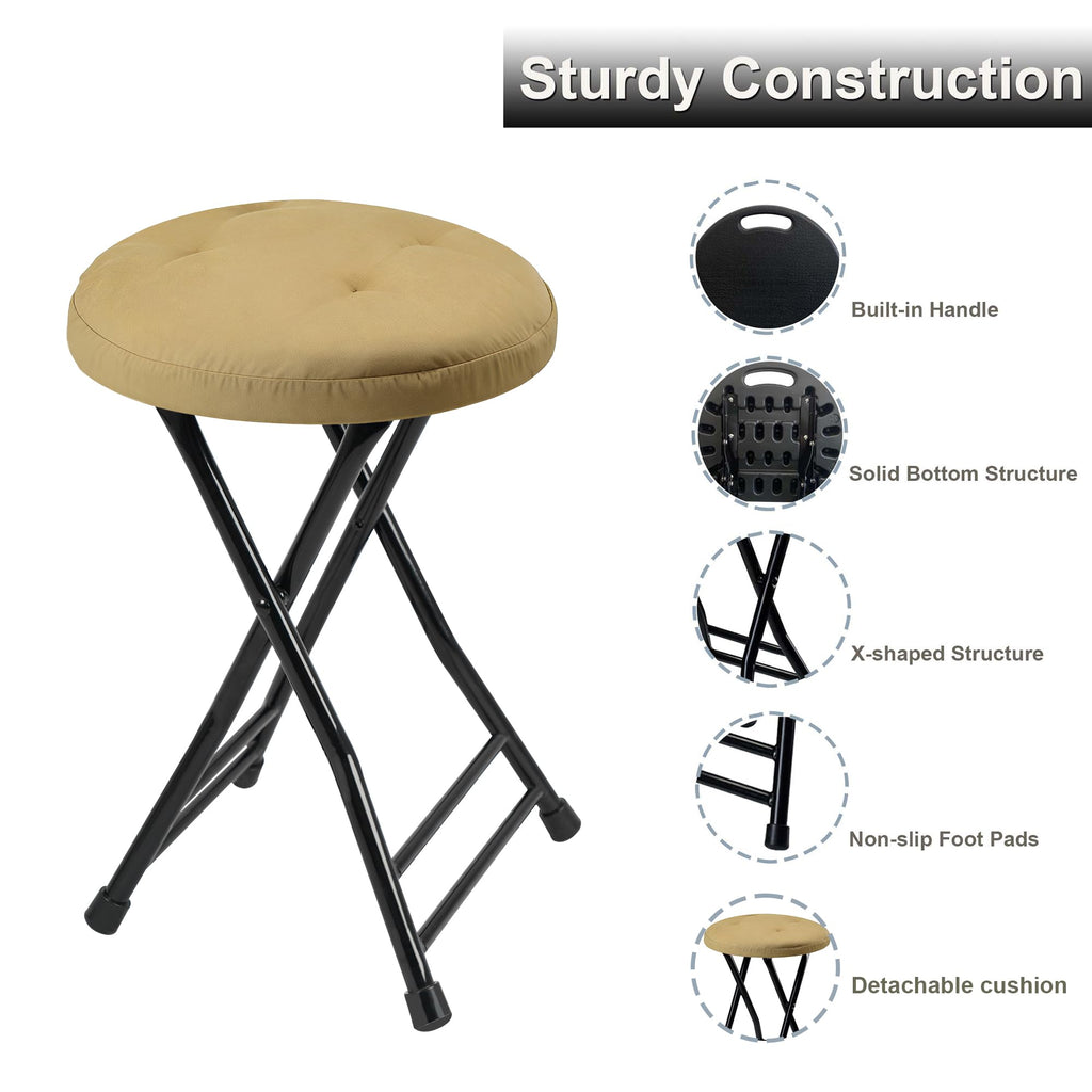 Folding Stool with 2 Pack Seat Cushion U35589