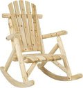 Log Pine and Fir Wood Rocking Chair with Armrest G3049