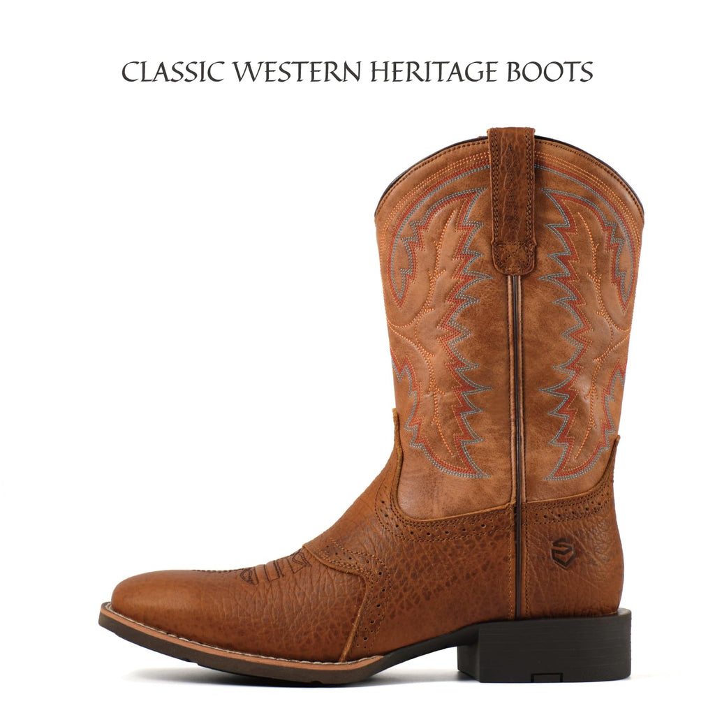 Men's Square Toe Pull On Western Boots Z425
