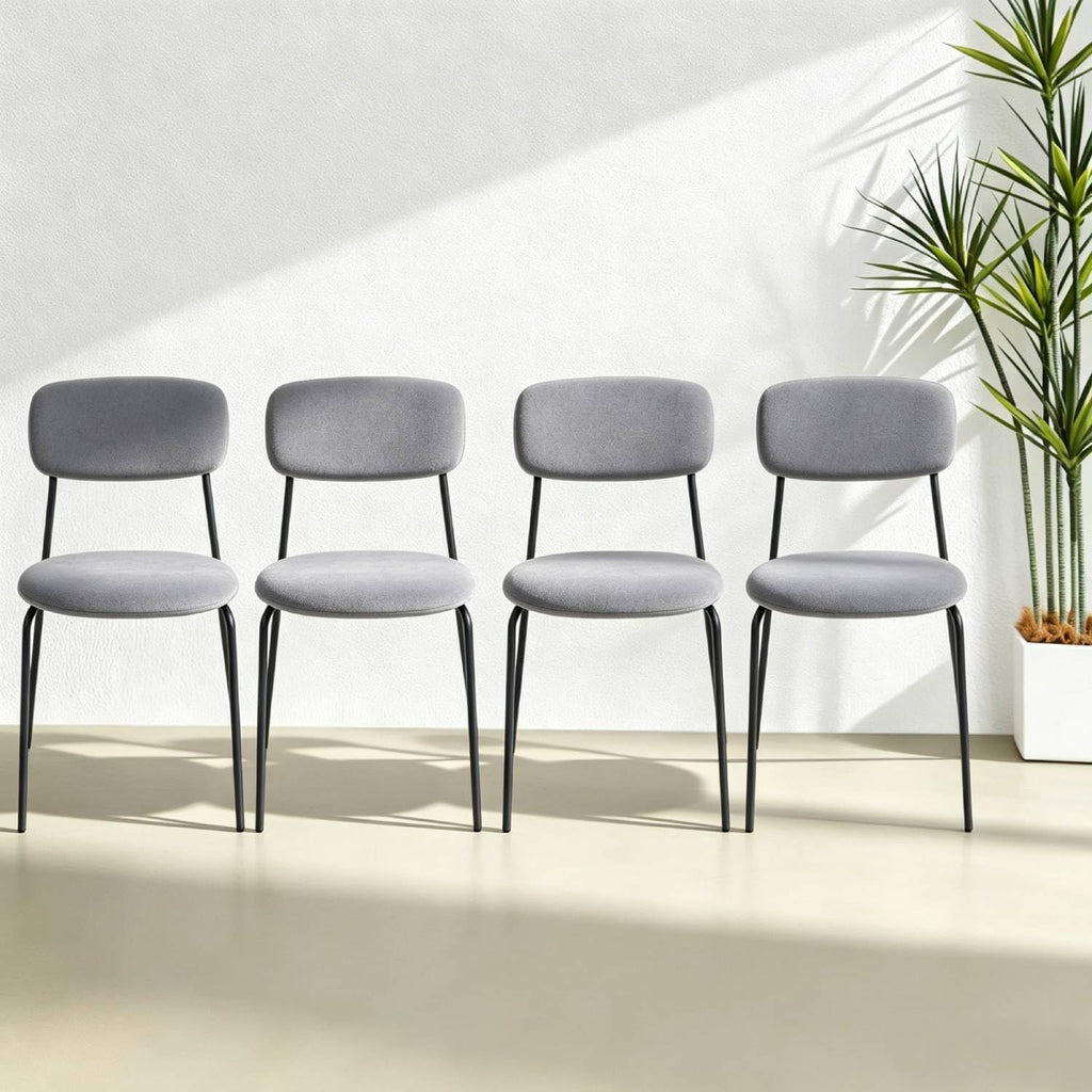 Grey Padded Stackable Chairs Set of 4 C19083