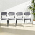 Grey Padded Stackable Chairs Set of 4 C19083