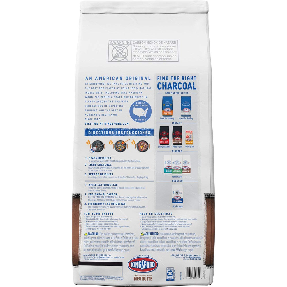 Original Charcoal Briquettes with Mesquite 16 Pounds A1672
