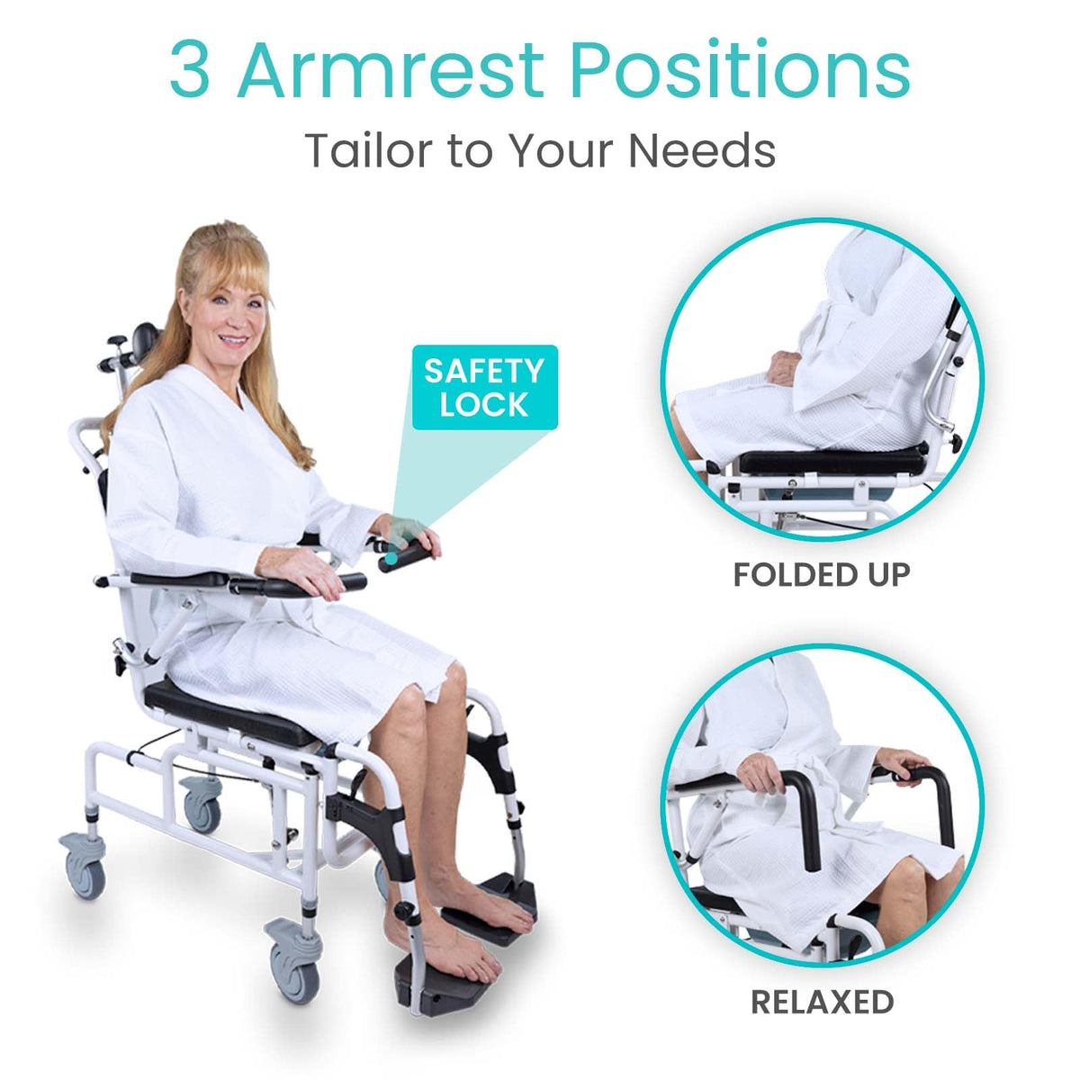 Reclining Shower Chair with Wheels E251