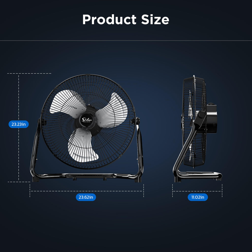 20 Inch 3-Speed Oscillating Metal Floor Fan R35639