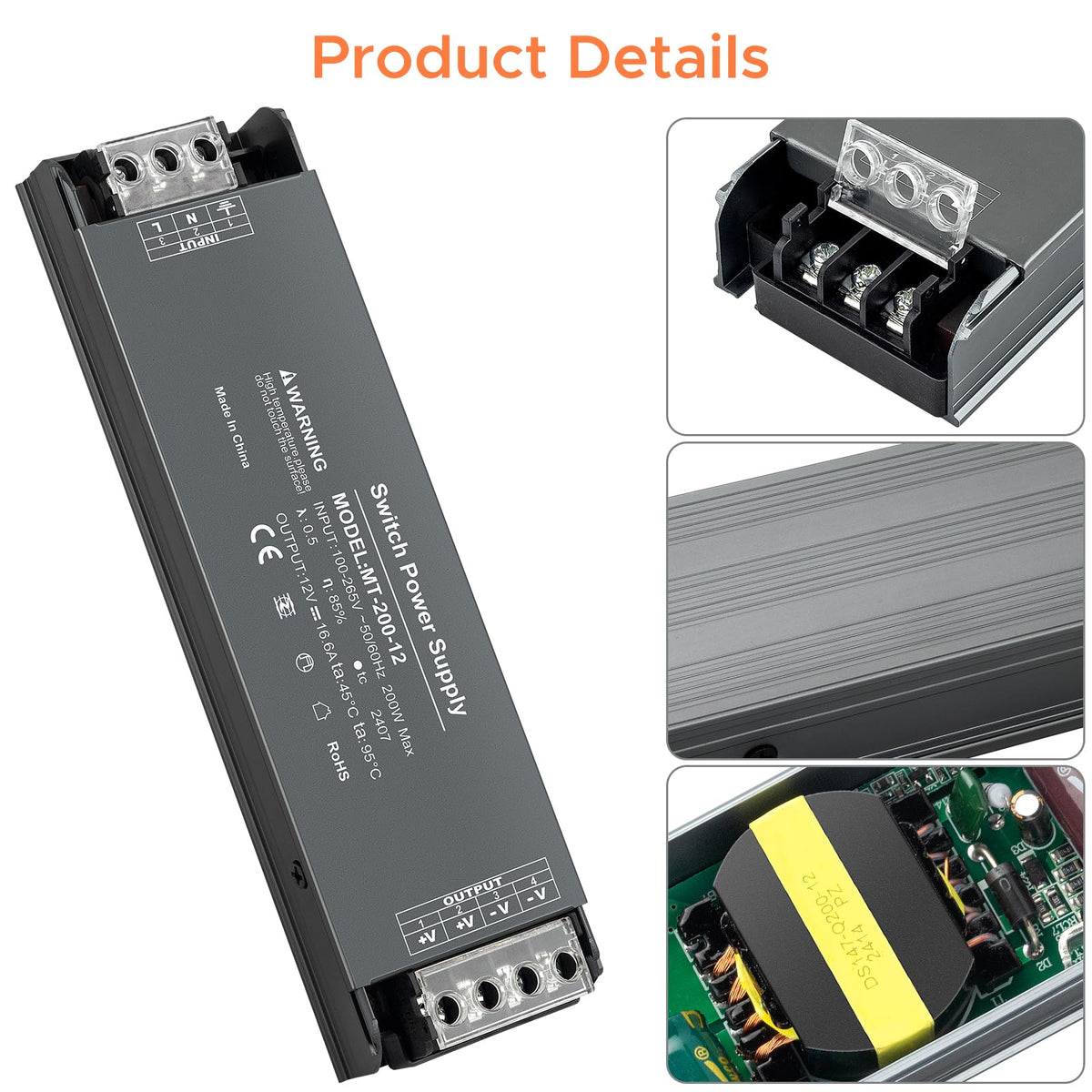 12V 200W LED Power Supply 16.6A E31898