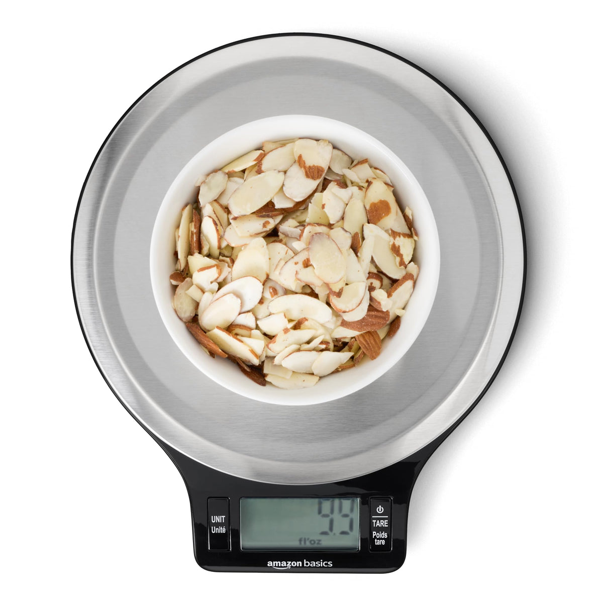 Digital Kitchen Scale with LCD Display, Black and Stainless Steel P434
