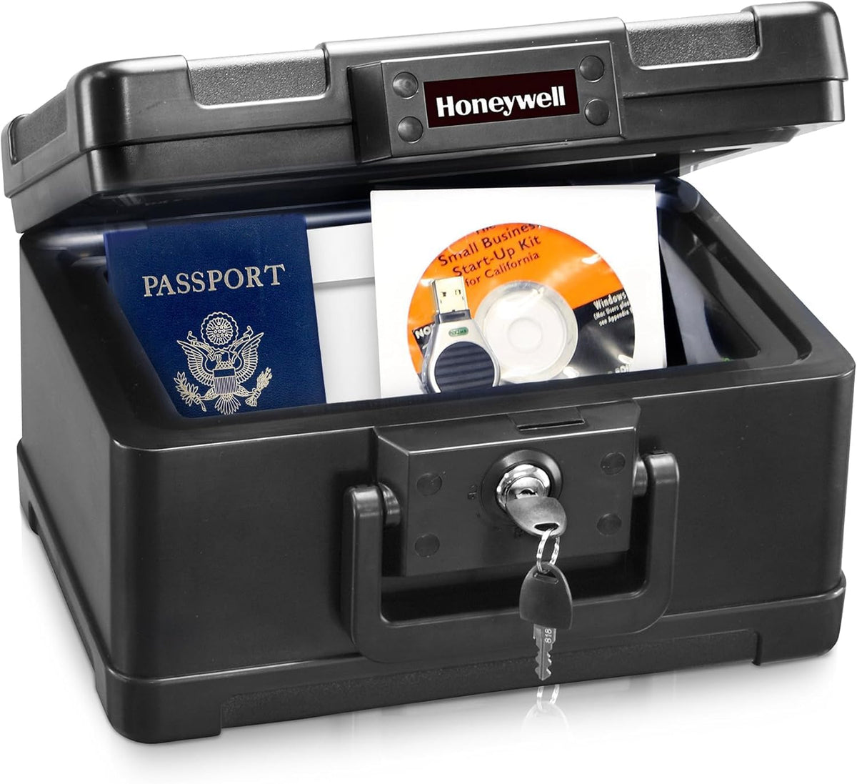 Small Black ABS Plastic Safe with Key Lock L271709