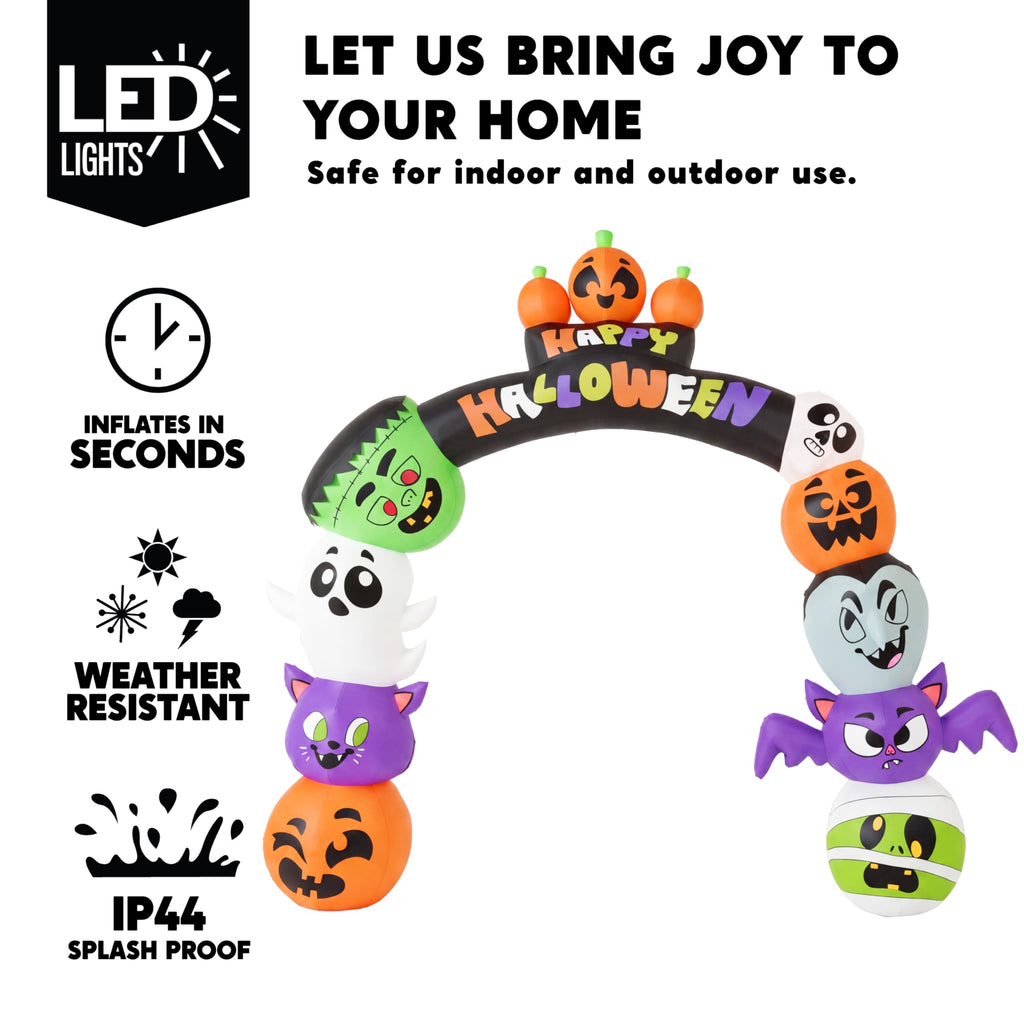 8 FT Halloween Inflatable Pumpkin Archway with LED Lights S281