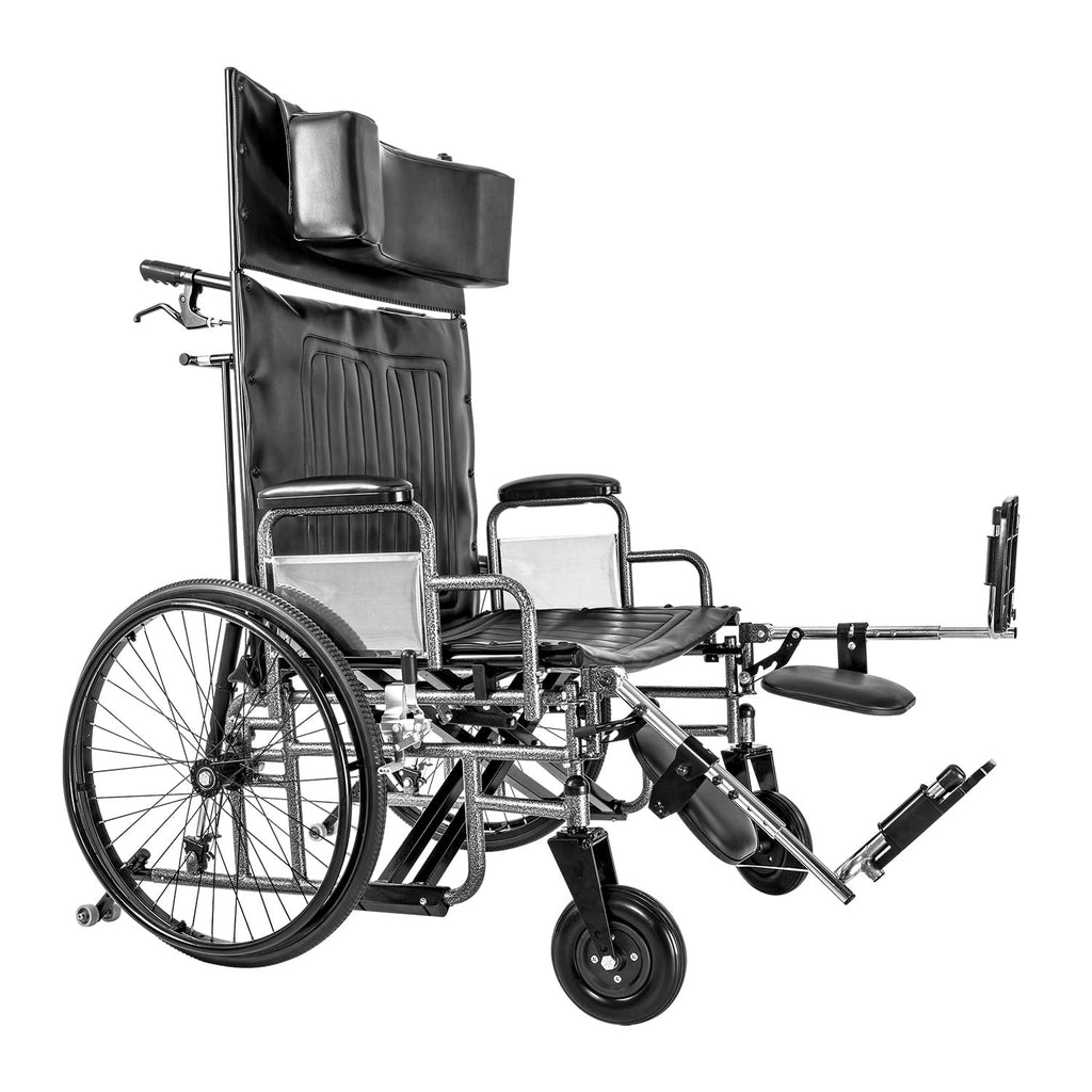 28" Wide Seat Bariatric Reclining Manual Wheelchair with Elevating Leg Rests B720706
