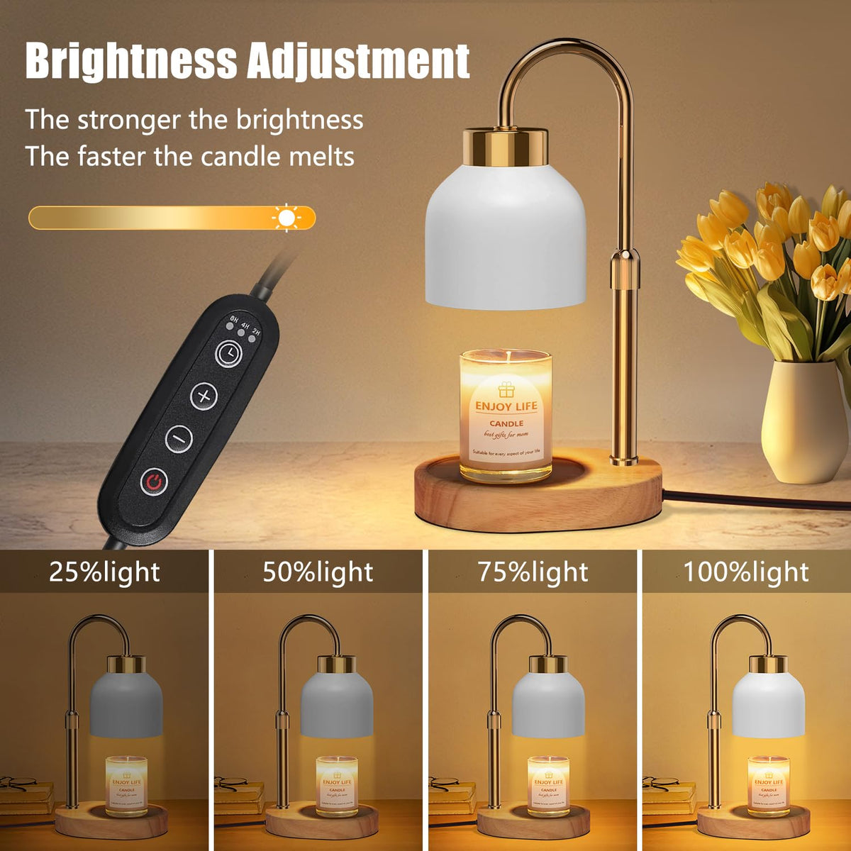 Candle Warmer Lamp with Dimmer Adjustable Height S41304