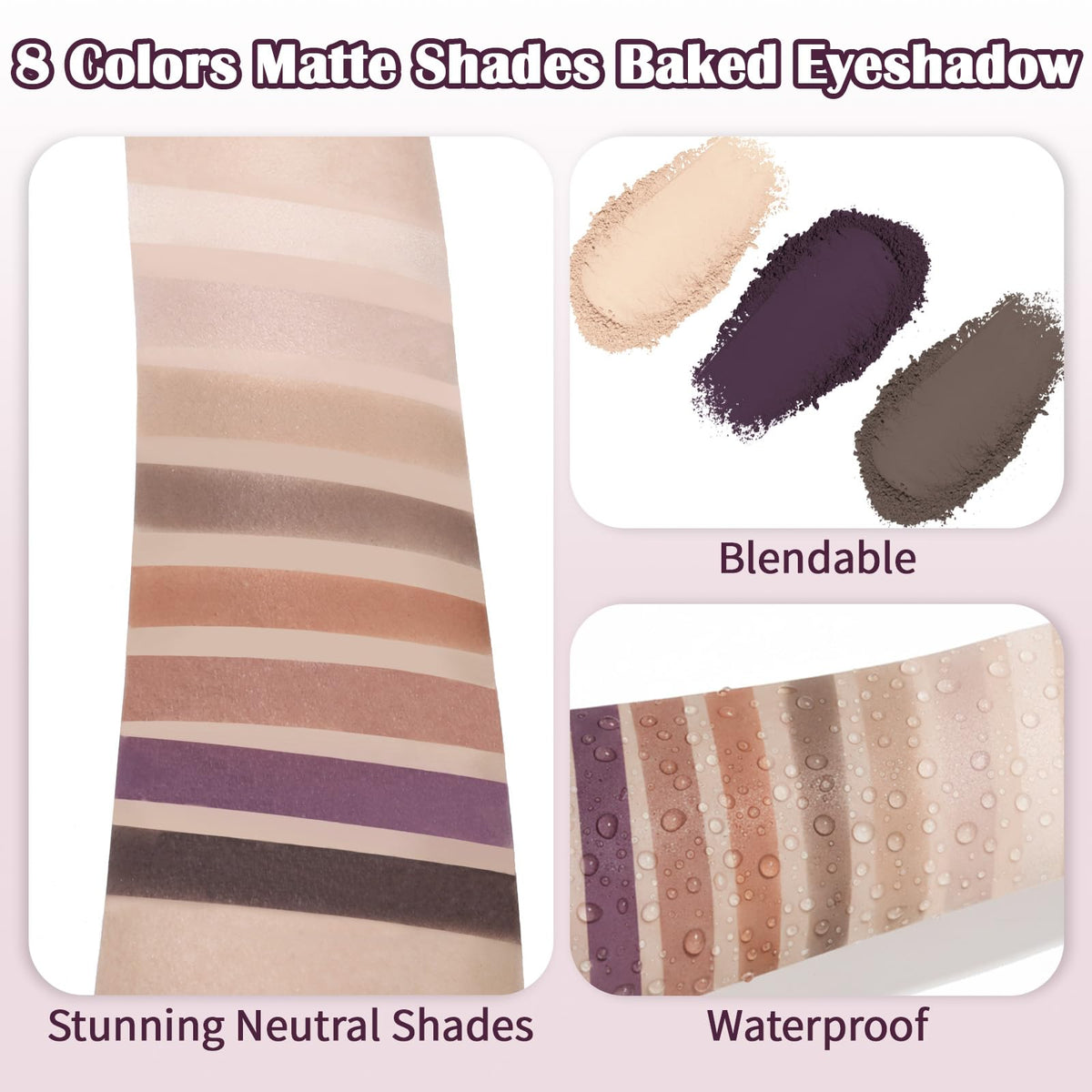 8 Color Nude Smokey Baked Matte Eyeshadow Palette O11266