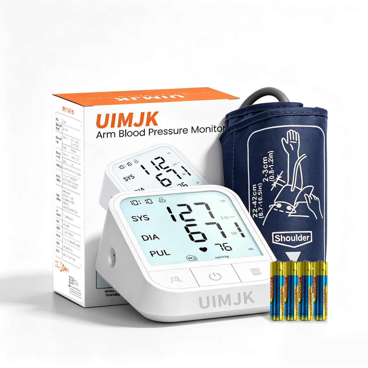 Upper Arm Blood Pressure Monitor, Automatic Digital with Voice Broadcast & Irregular Heartbeat Detection, Backlit LED Display, Adjustable Cuff 8.66-16.5'', 2x99 Memory & Guest Mode, AAA & Type-C I718
