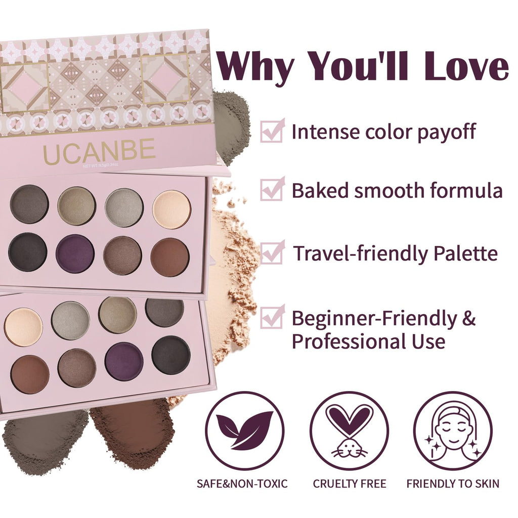 8 Color Nude Smokey Baked Matte Eyeshadow Palette O11266