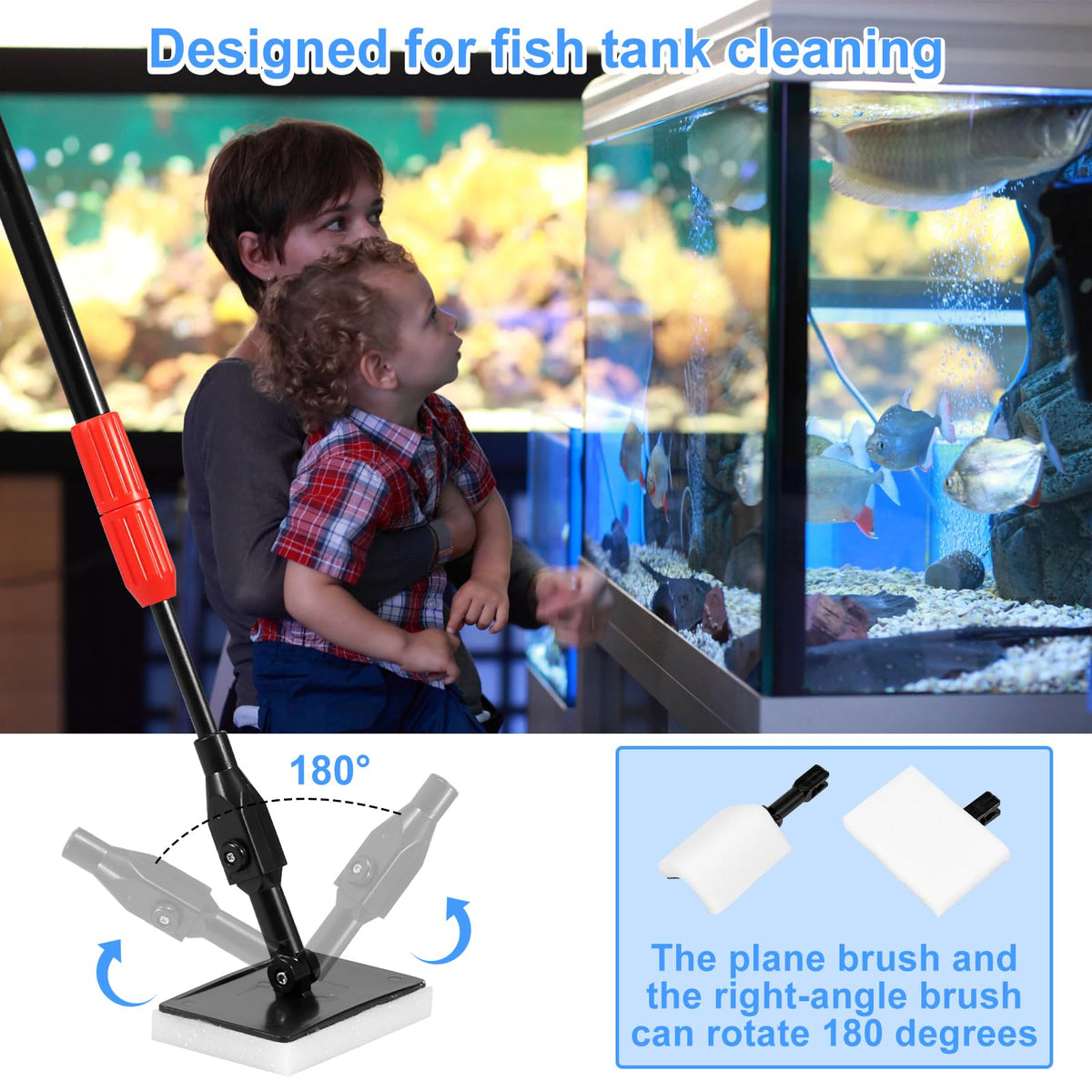6 in 1 Aquarium Cleaning Kit with Adjustable Handle U7366