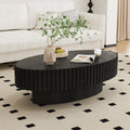 Black Oval Fluted Coffee Table A507