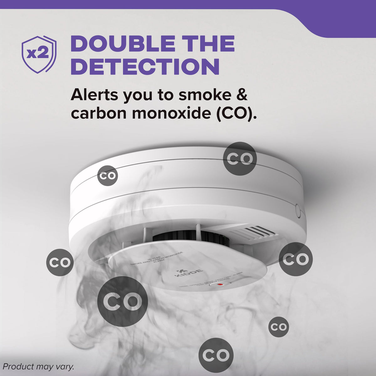 Smoke & Carbon Monoxide Detector, 10-Year Battery, 2 Pack F804383