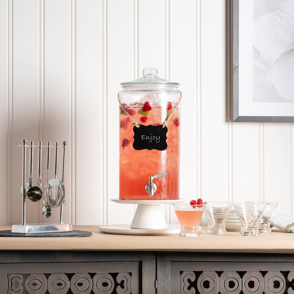 2 Gallon Glass Beverage Dispenser with Stainless Steel Spigot L657052