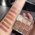 Golden Caramel 9 Warm Bronze & Nude Brown Eyeshadow Palette Matte & Metallic L387
