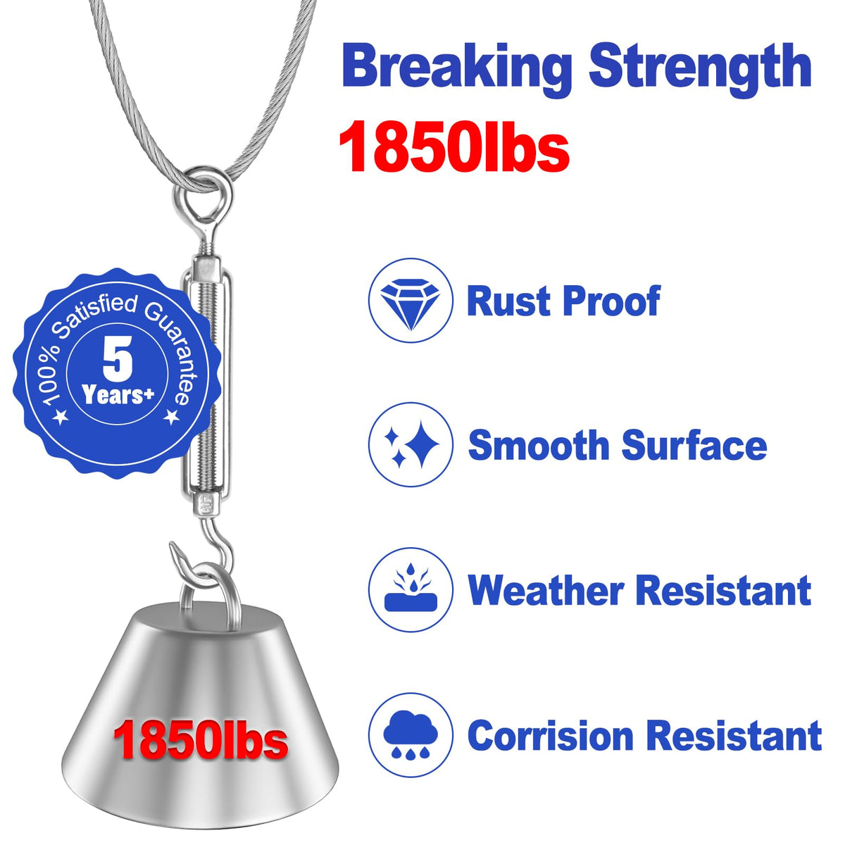 1/8" Stainless Steel Wire Rope Cable 7x7 Strands F874