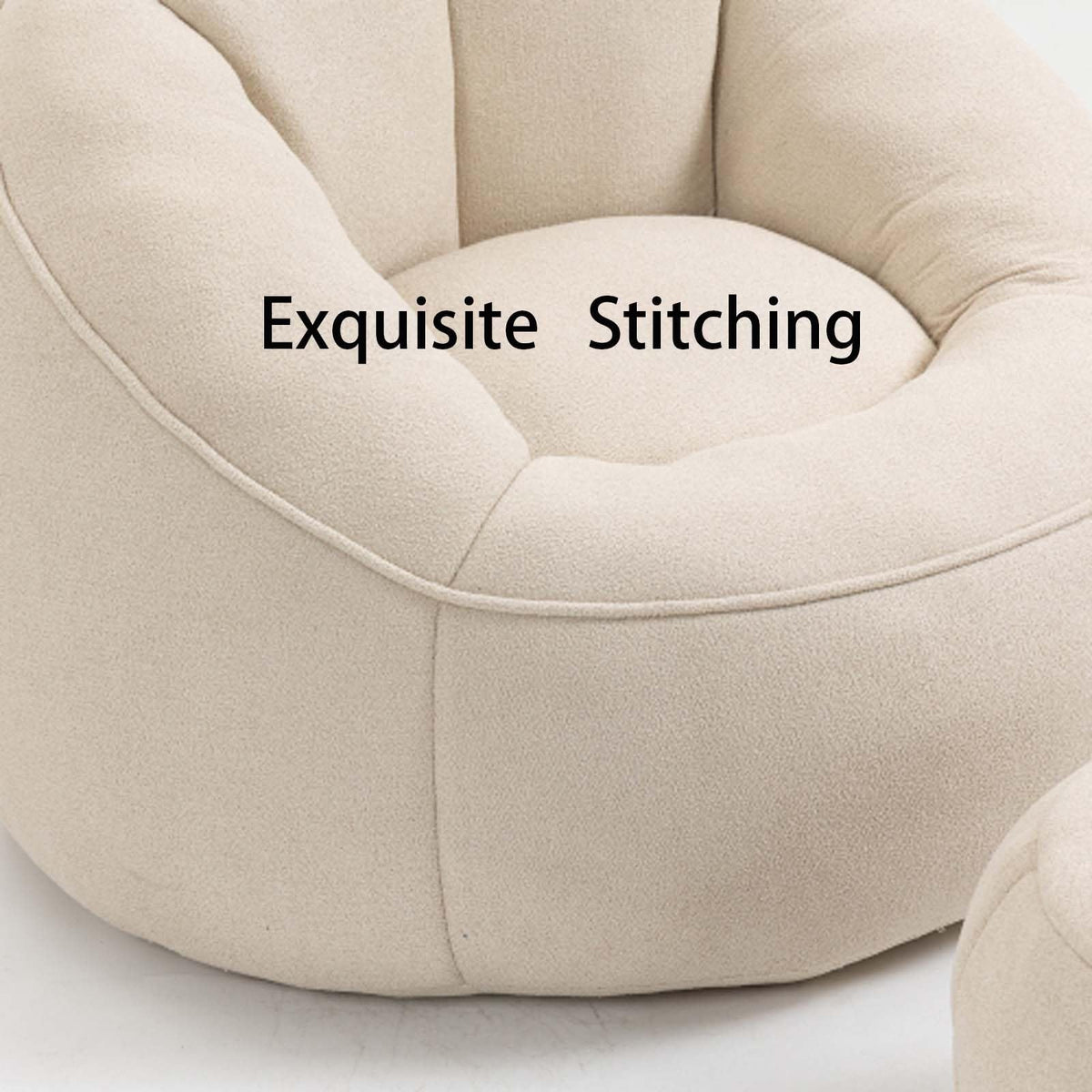 Microfiber Memory Foam Bean Bag Chair with Ottoman E276864