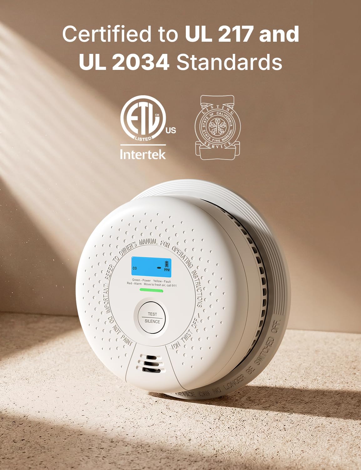Wireless Interconnected Combination Smoke & CO Alarm J889