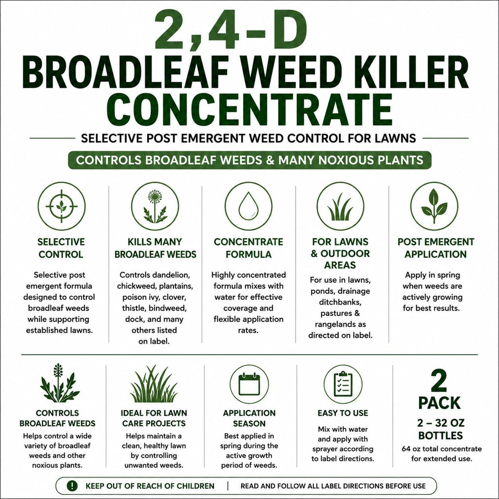 2,4-D Broadleaf Weed Killer Concentrate 32 oz 2 Pack P8138