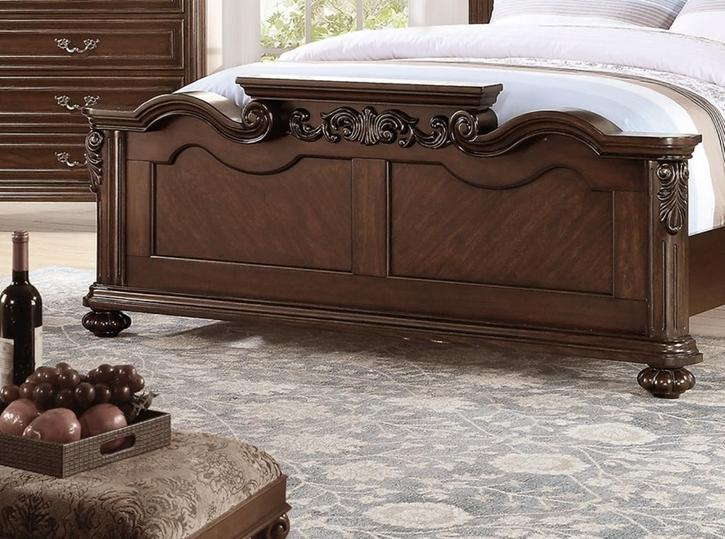 King Size Faux Leather Tufted Headboard Bed D47352