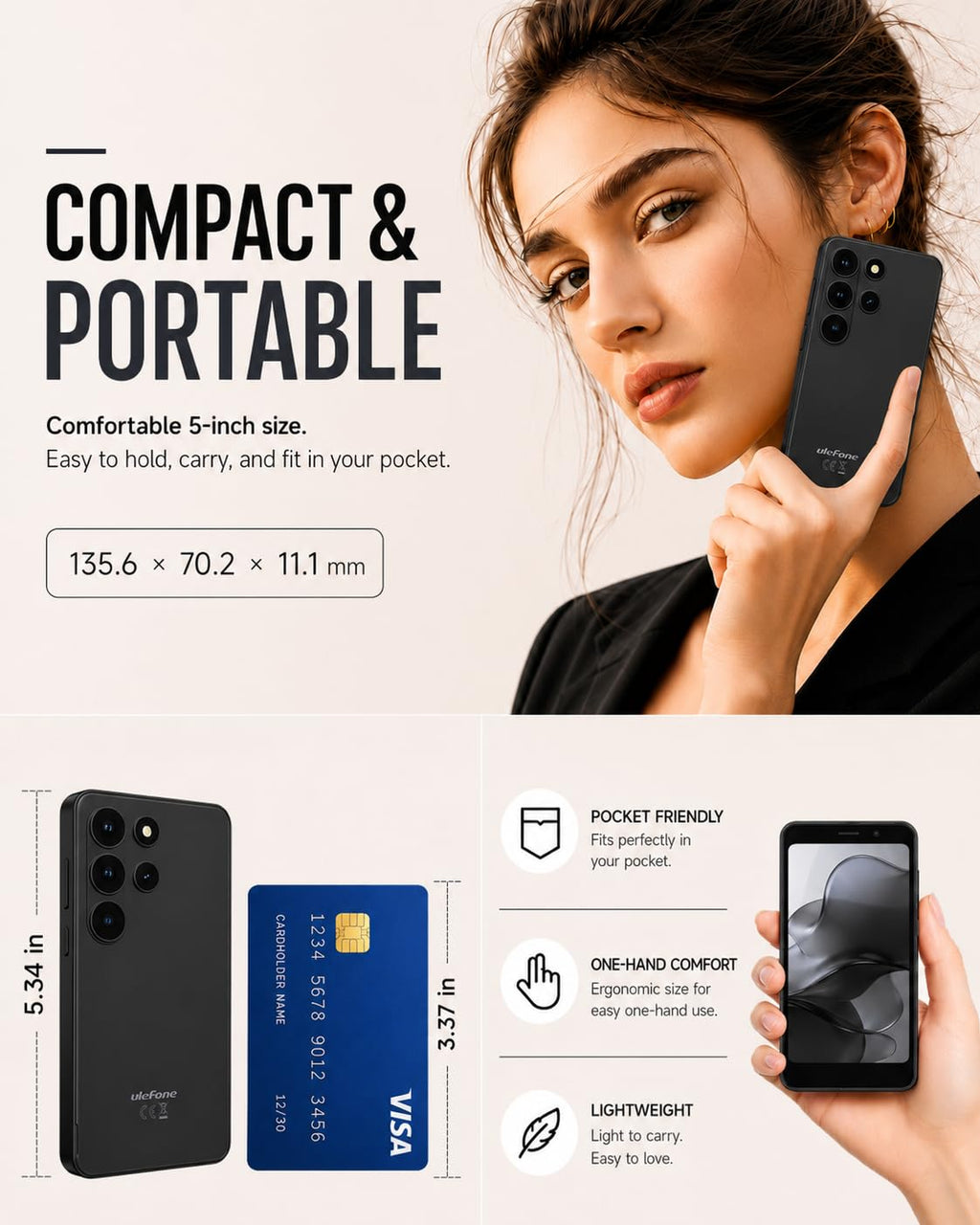Unlocked 5" Compact Android Smartphone L498319