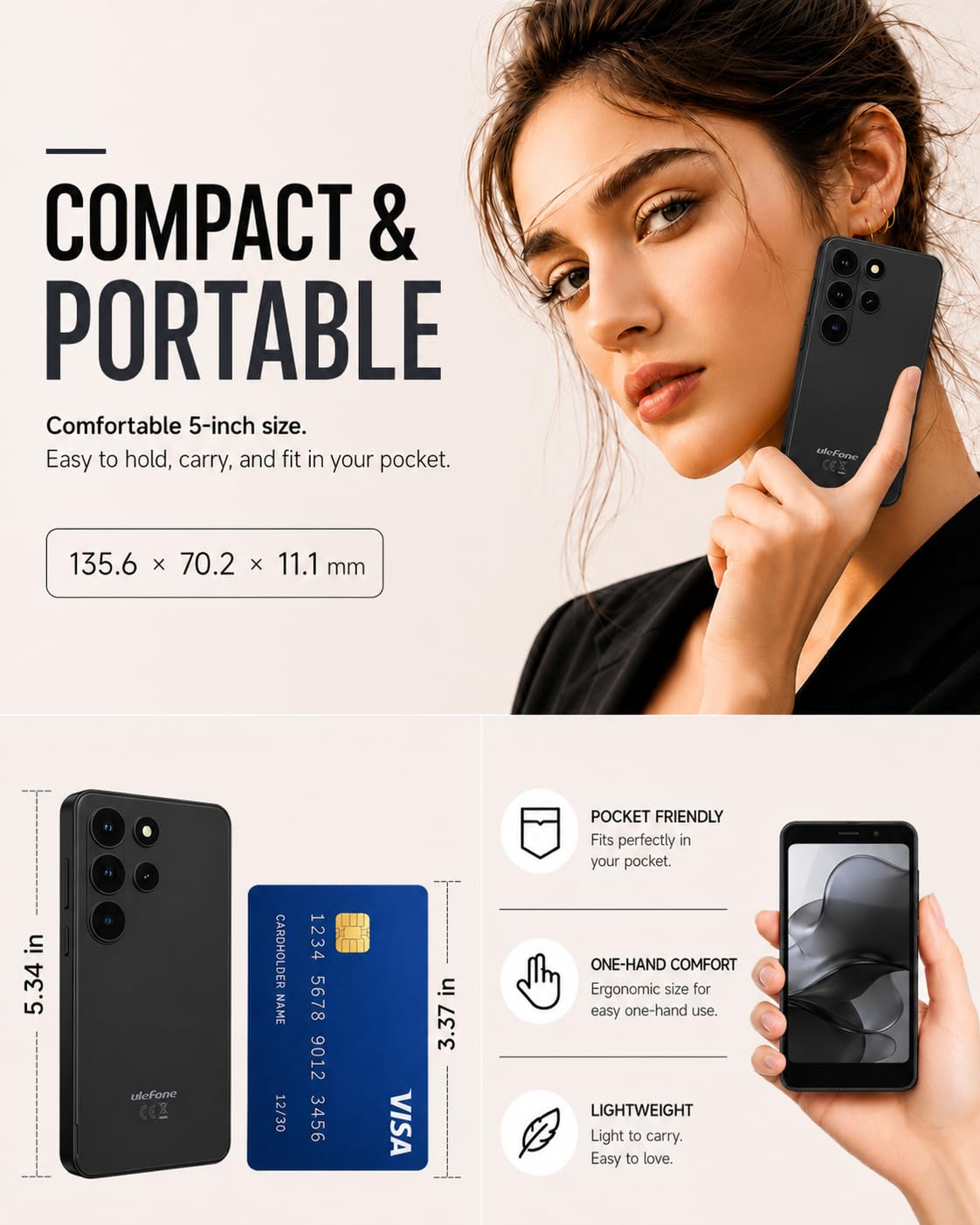 Unlocked 5" Compact Android Smartphone L498319