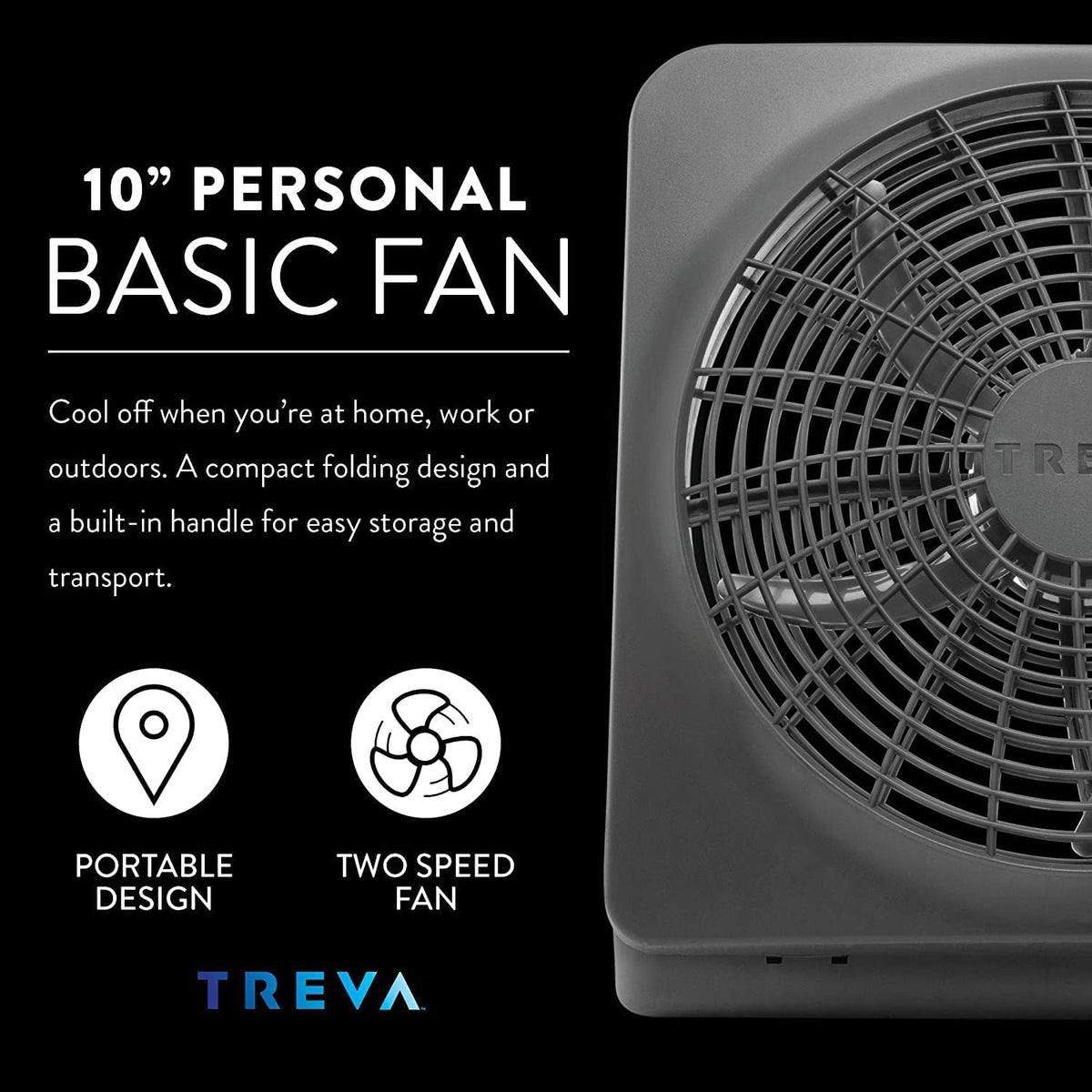 10 in Portable Desktop Battery Fan 2-Speed W15523