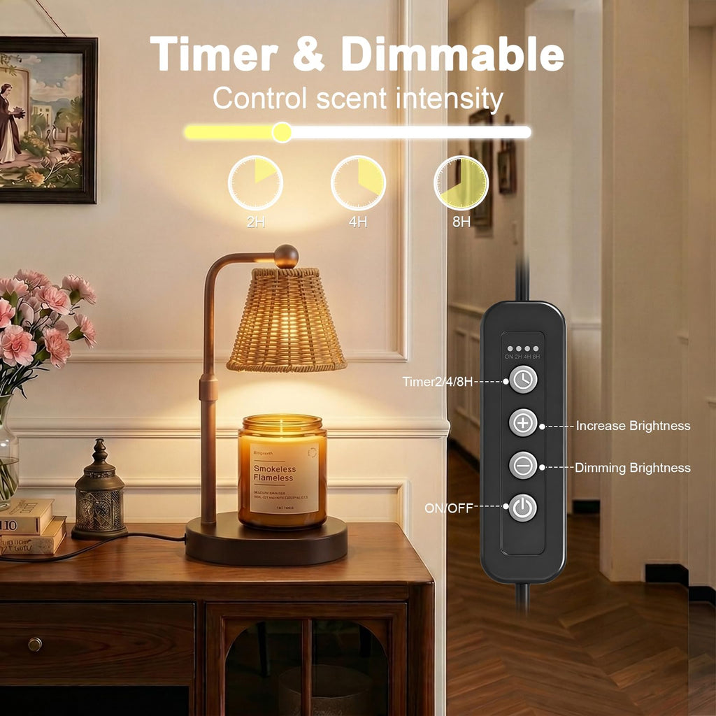 Candle Warmer Lamp with Timer, Brown L915