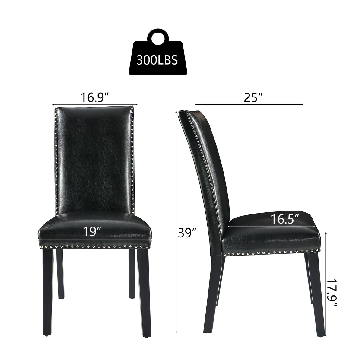 Set of 2 Faux Leather Upholstered Dining Chairs Z1758