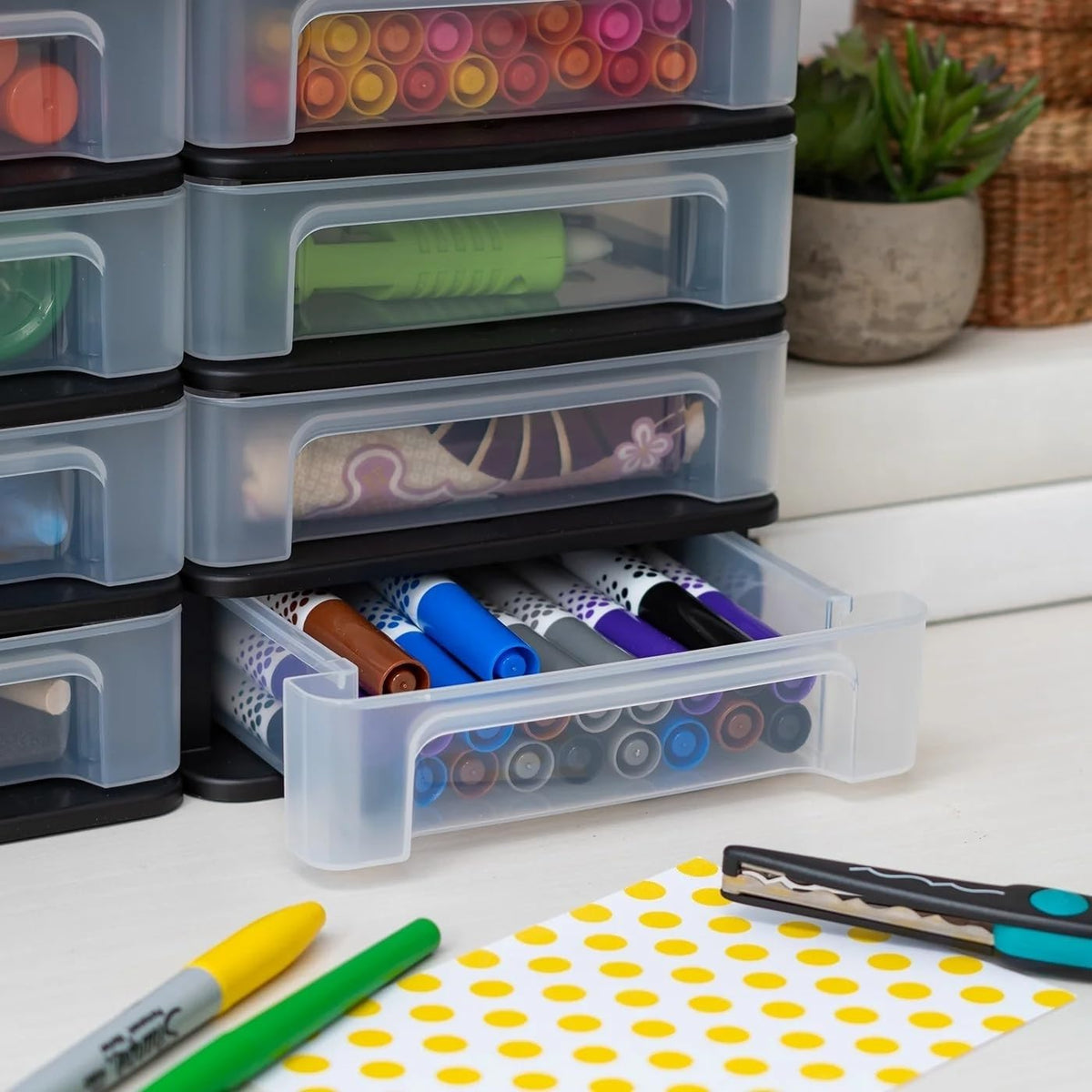 2 Pack 4 Drawer Plastic Storage Organizer I4178