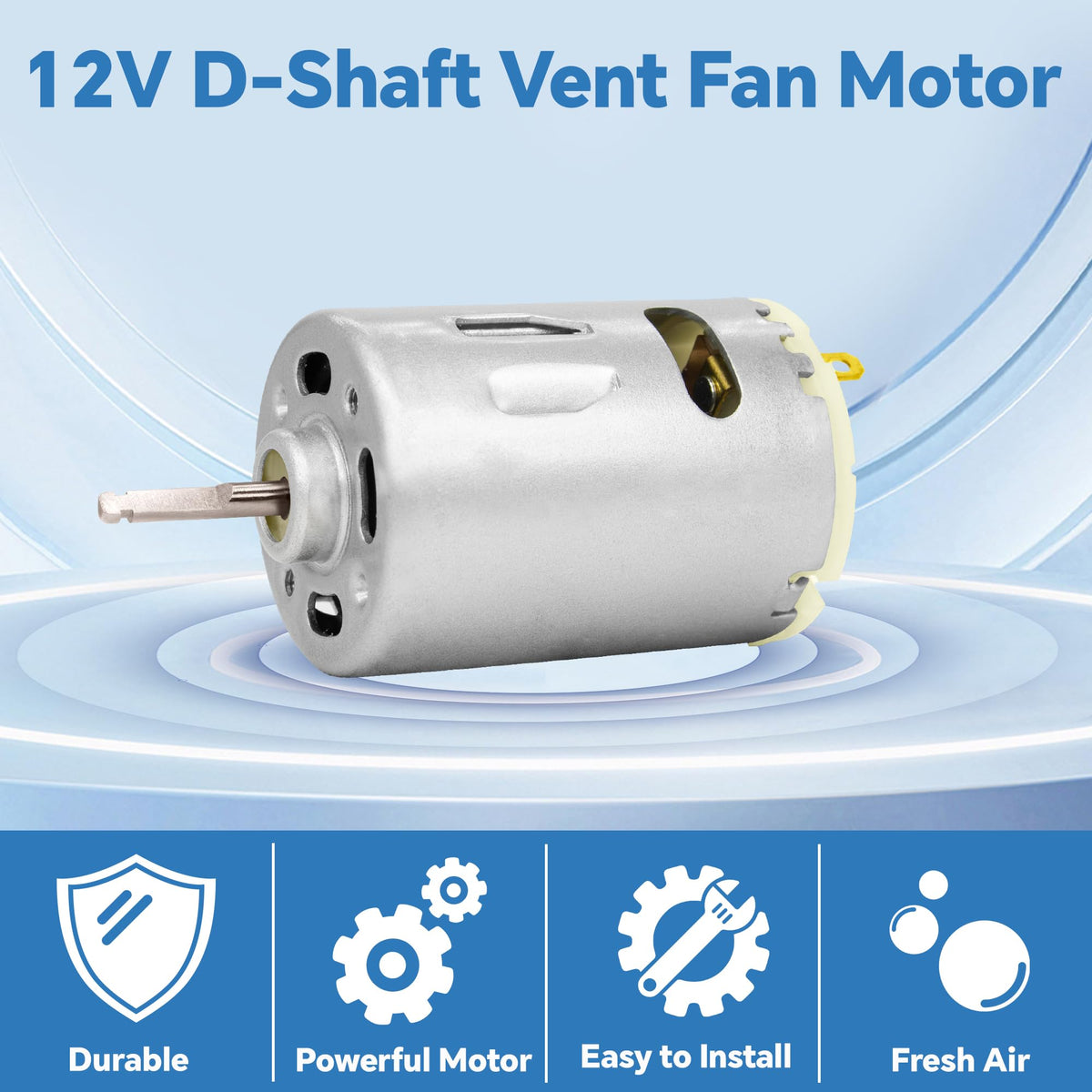 6 Inch White RV Vent Fan Blade with 12V D-Shaft Motor X7832