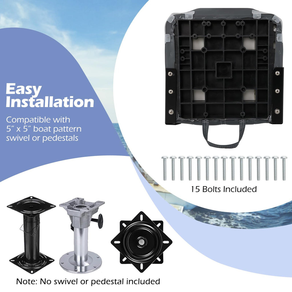3-Pack Folding Boat Seats with 28D Sponge Padding R553