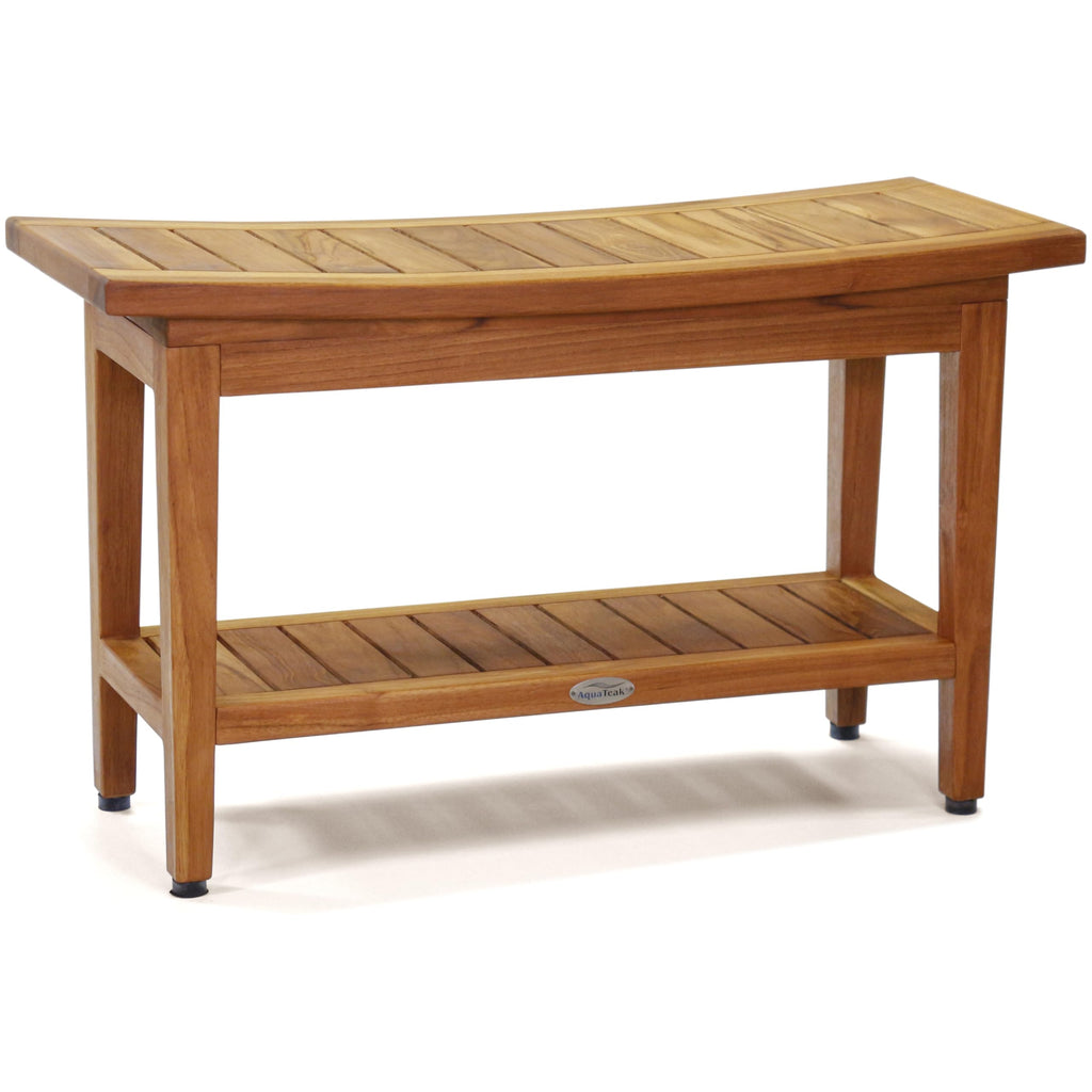 30" Teak Shower Bench with Shelf M728