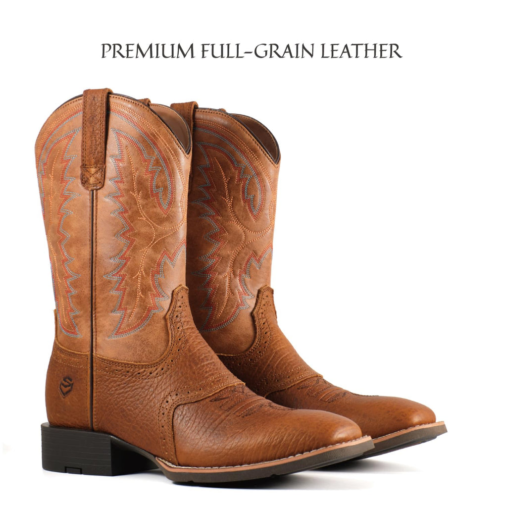 Men's Square Toe Pull On Western Boots Z425