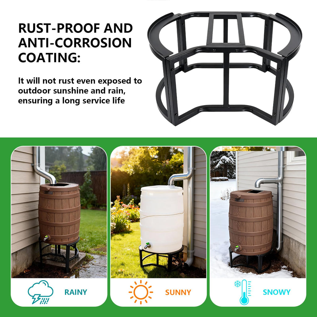 Heavy-Duty Stainless Steel Rain Barrel Stand U458926