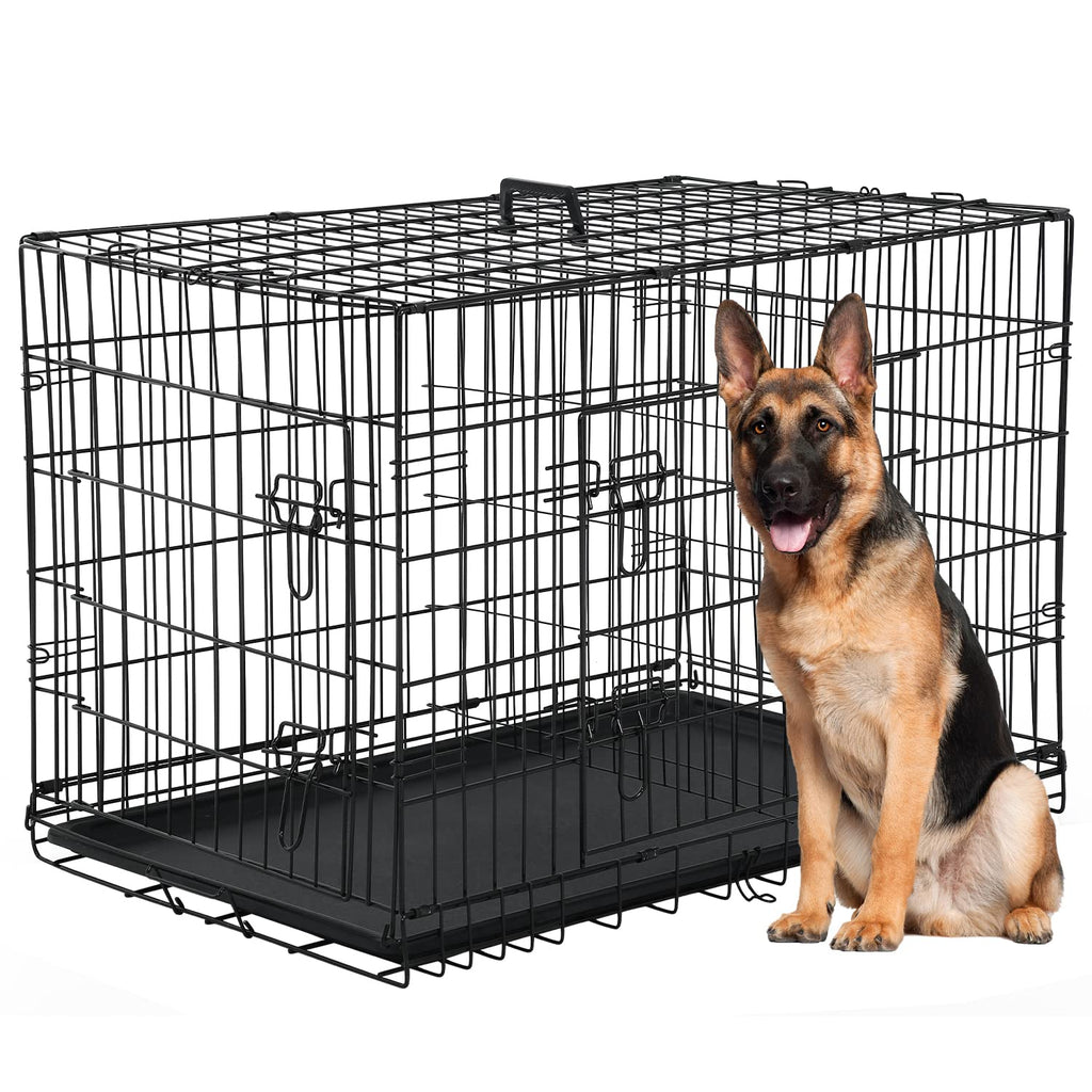48 Inch Double-Door Dog Crate with Divider V14451