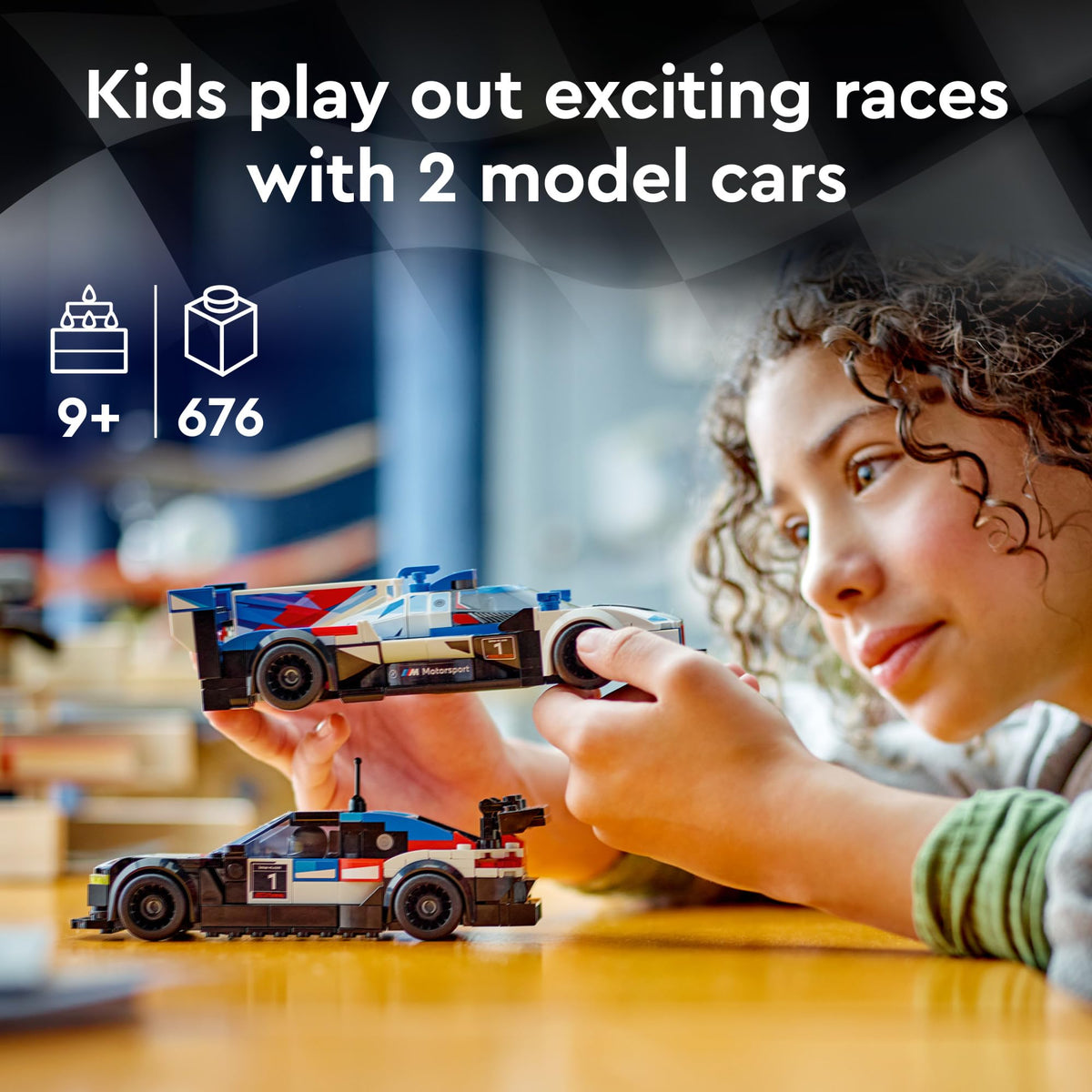 Buildable Race Car Toy Set with 2 Models and 2 Minifigures W363