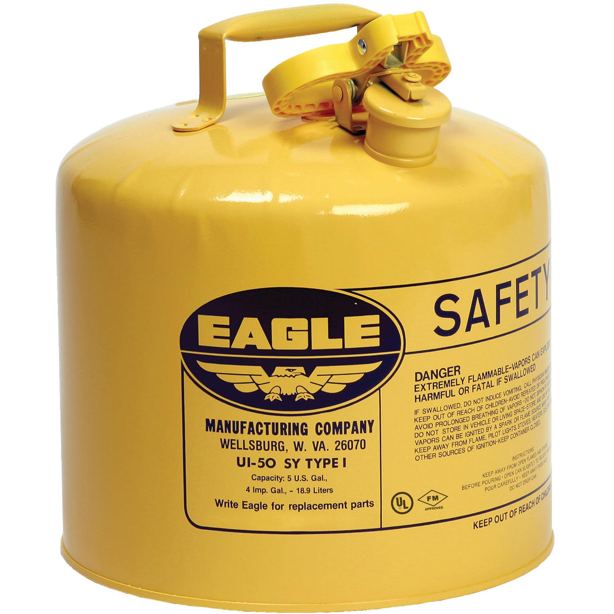 5 Gallon Yellow Safety Gas Can H223