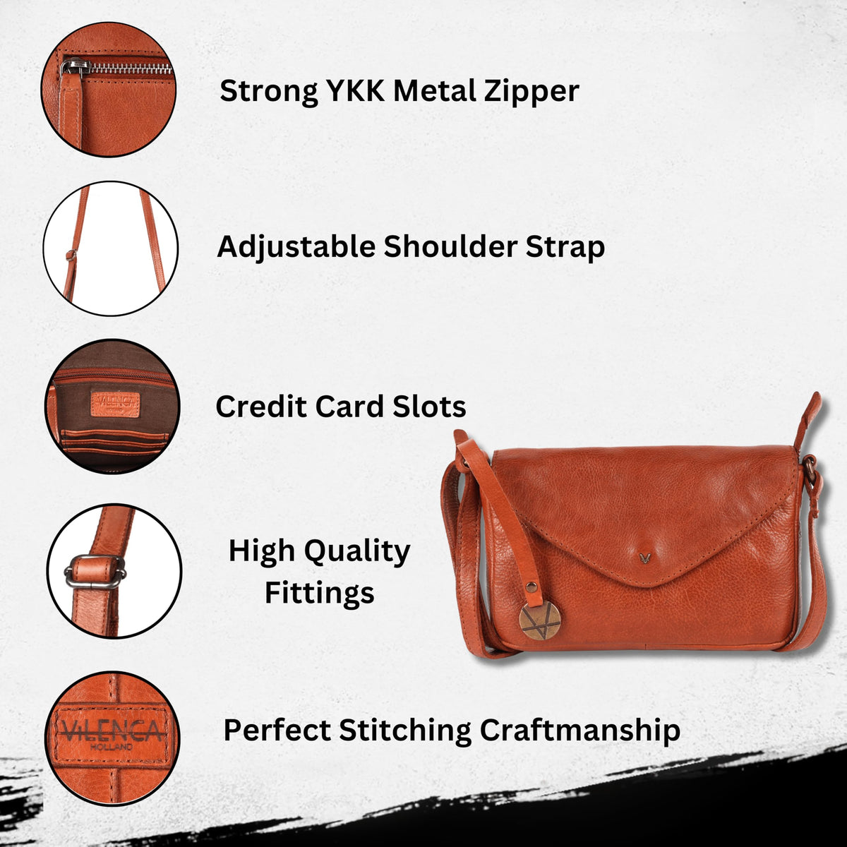 Italian Leather Small Crossbody Sling Bag Y879243