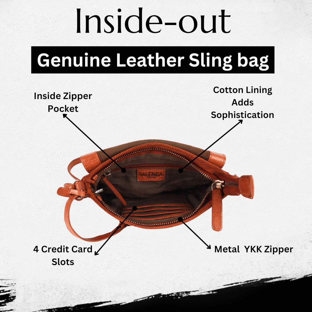 Italian Leather Small Crossbody Sling Bag Y879243