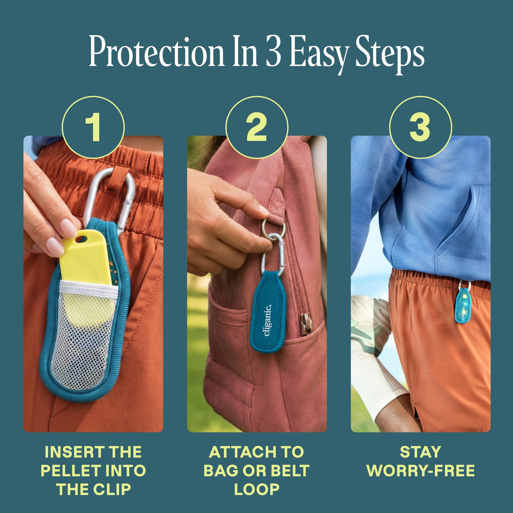 Mosquito Repellent Pack (1 Clip + 2 Refill Pellets) - Natural DEET-Free S8180