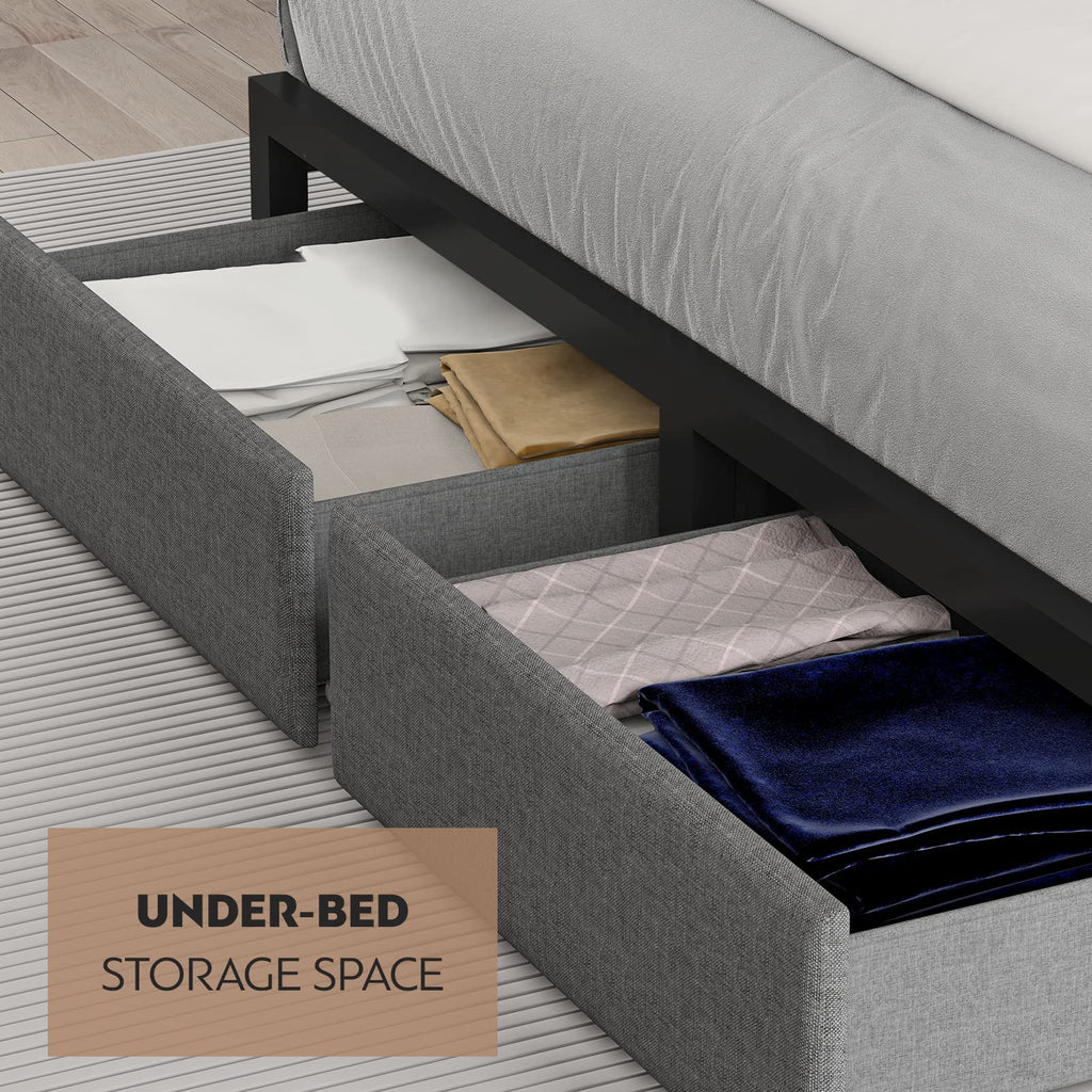 Full Size Storage Bed Frame with Headboard I568