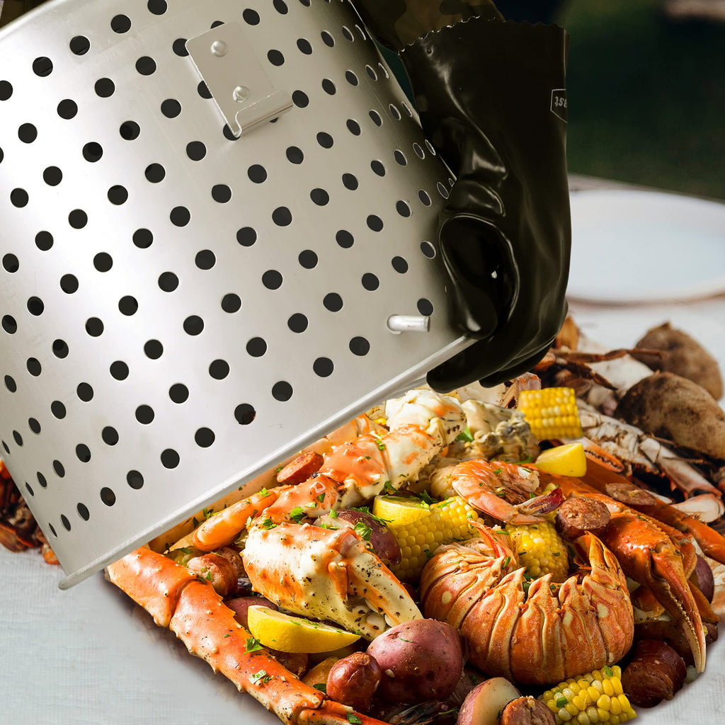 60 Qt. Seafood Boil Pot with Basket and Burner X731612
