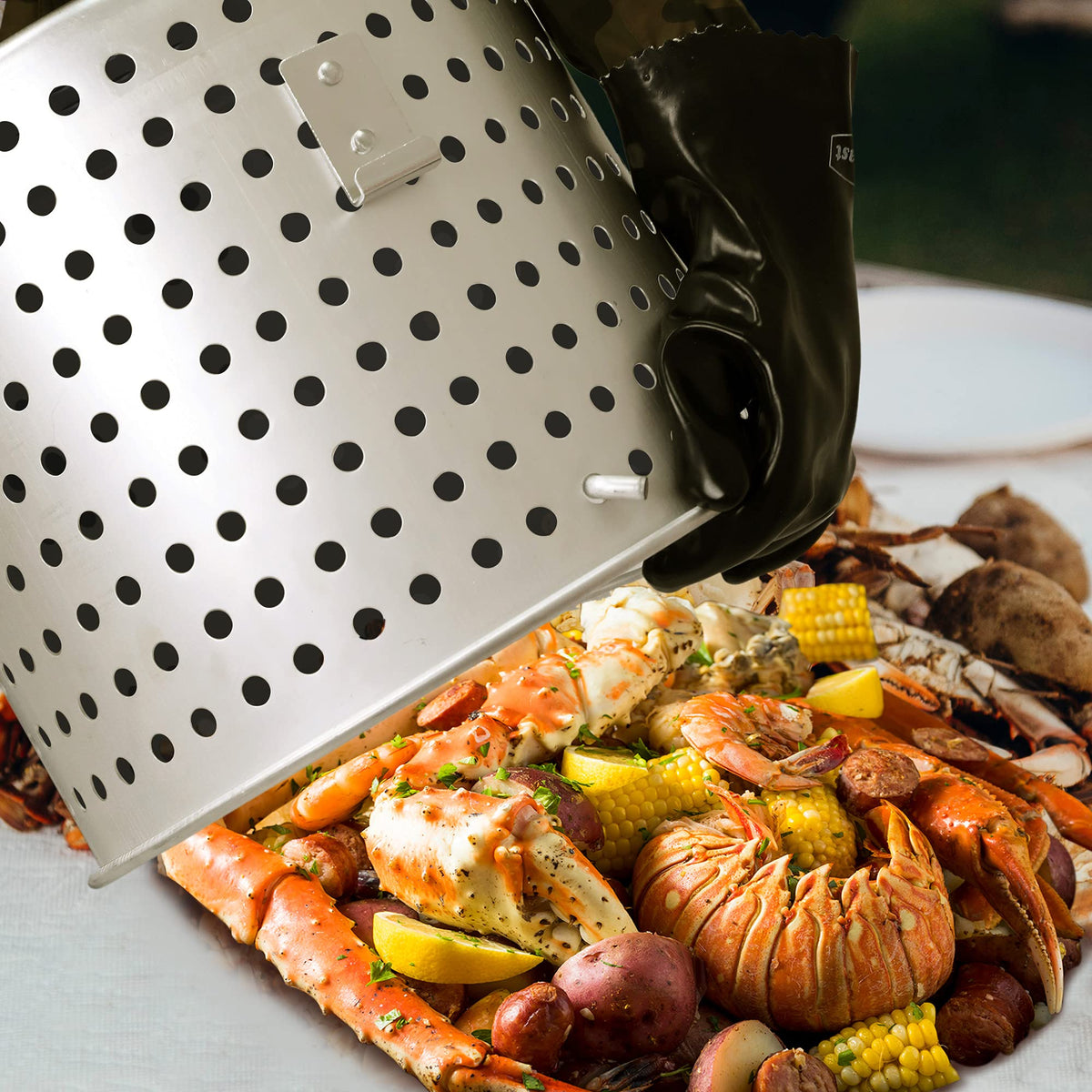 60 Qt. Seafood Boil Pot with Basket and Burner X731612