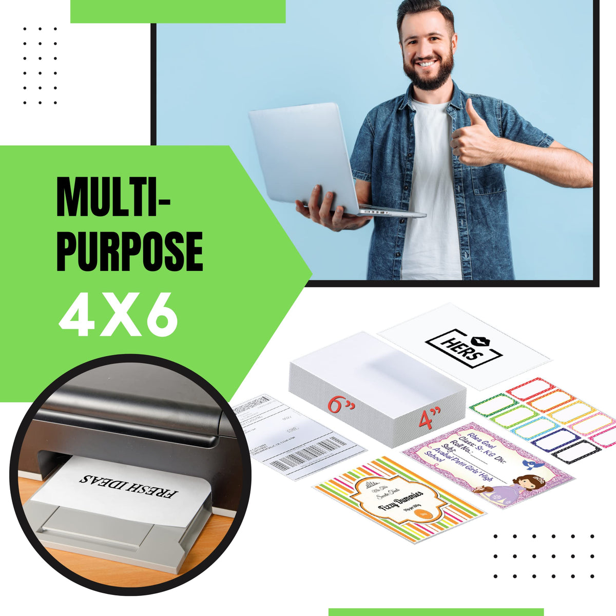 4x6 Shipping Labels for Inkjet and Laser Printers 120 Pack A819574